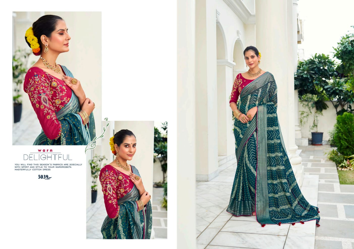 Abhijeet 2 By 5D Designer Printed Chiffon Saree Catalog